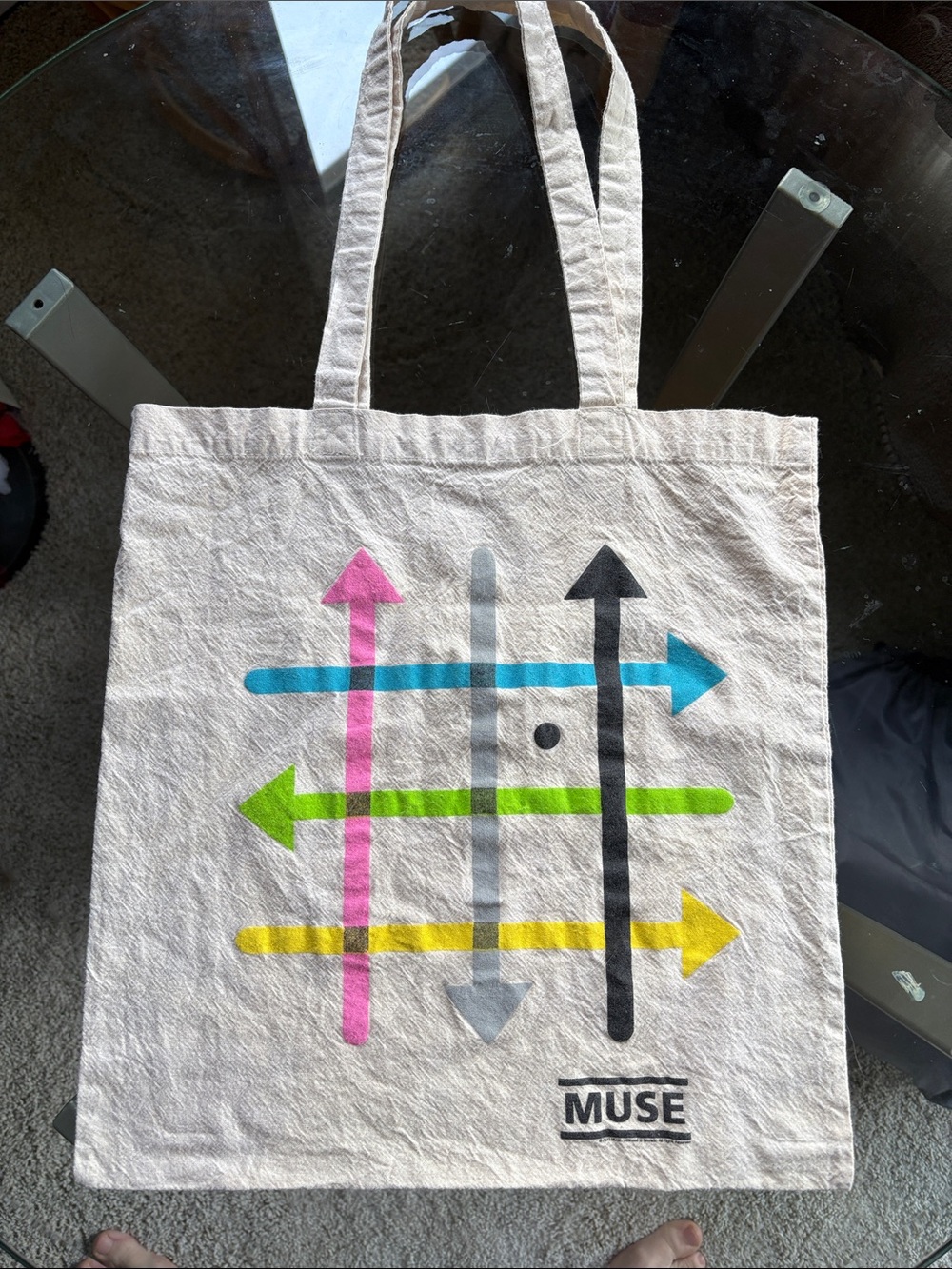 Muse Multicolor Arrow Grid Canvas Tote